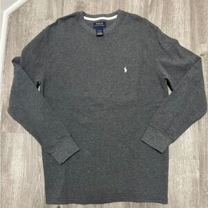 Polo Ralph Lauren Men's Gray Waffle Knit Long‎ Sleeve Crewneck T-Shirt XL